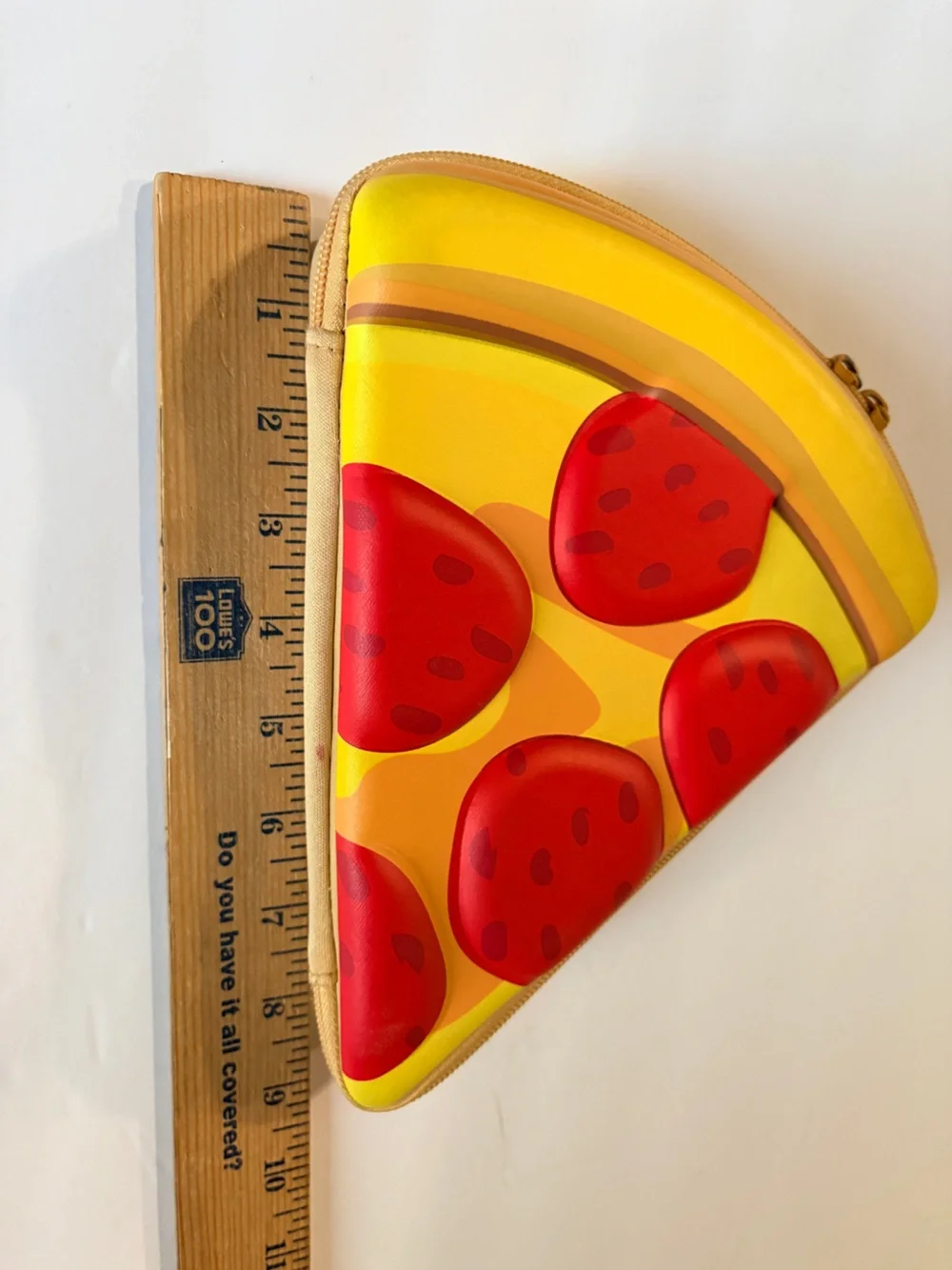 Pizza Slice Novelty Zipper Pouch in Yellow & Red